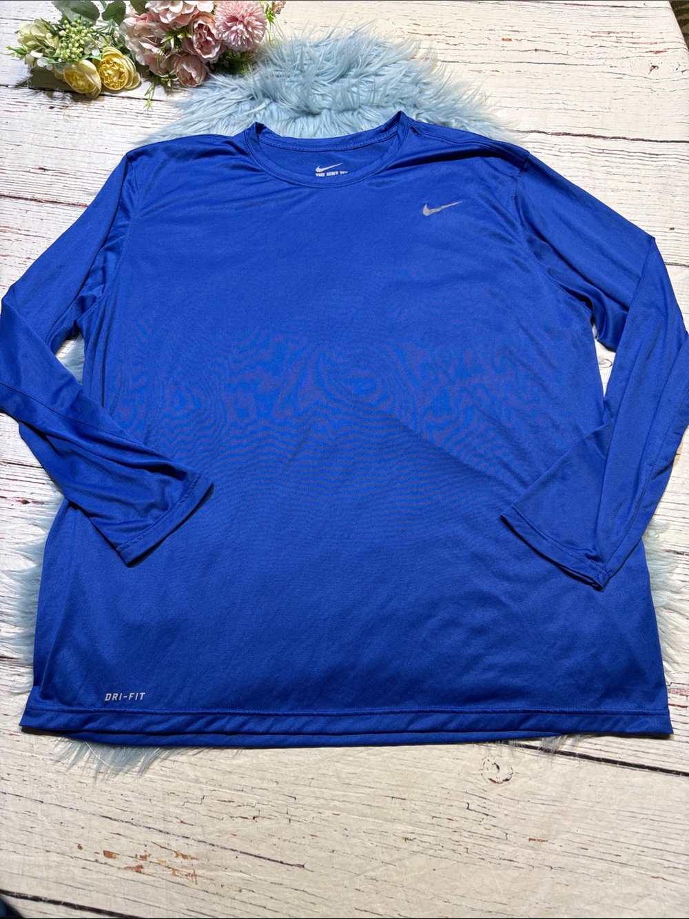 Nike Long Sleeve Dri-FIT Performance The Nike Tee Shirt - Royal Blue sz XXL